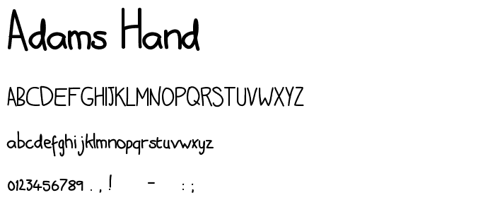 adams hand font